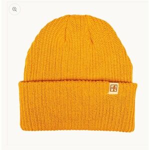 RUSTEK Mustard Yellow Organic Cotton Ribbed Knit Beanie Hat NEW Ski Snowboard
